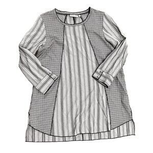 Habitat Clothes to Live In Women's Small Tunic Top Blue‎ Black Hippie Boho